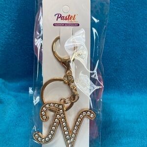 Gold letter “N” keychain